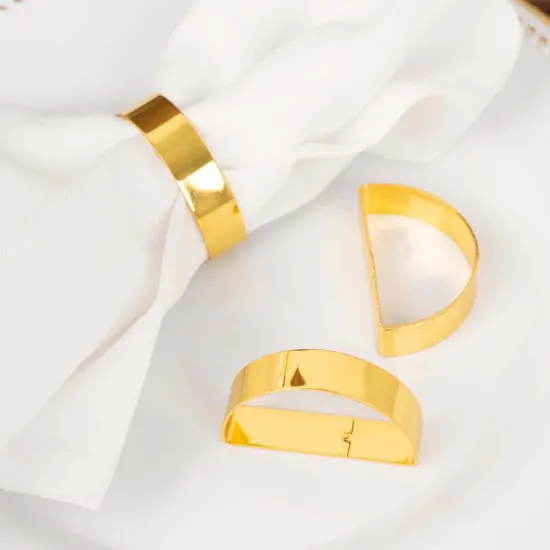 Dinnerware: Linen Napkin & Gold Napkin Ring