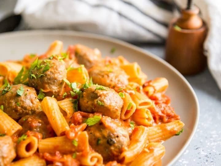 Baked Penne with Meatballs