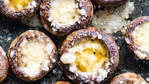 Parmesan Crusted Baby Portobello Mushrooms