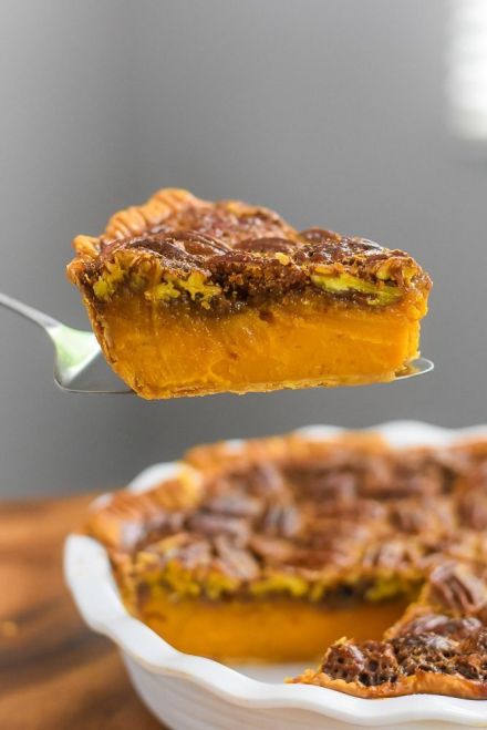 Southern Sweet Potato Pecan Pie with Bourbon