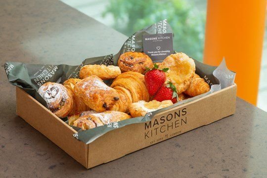 Freshly baked breakfast pastries