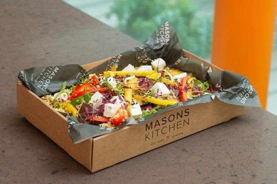 Roast Mediterranean vegetables with Iranian couscous and feta cheese salad box (serves 6-8)