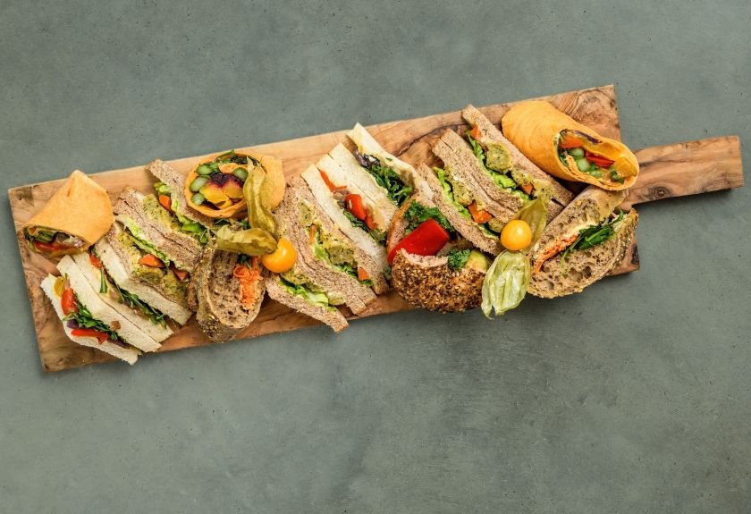 LVK vegan sandwiches, wraps and rolls - on gluten-free breads serves 8-10