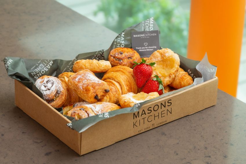 Freshly baked breakfast pastries