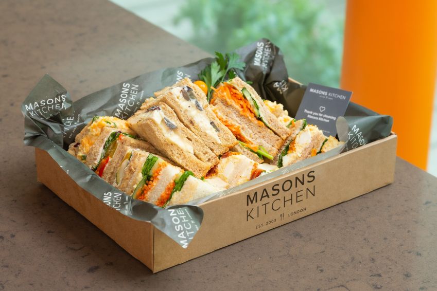 Vegetarian sandwich platter box