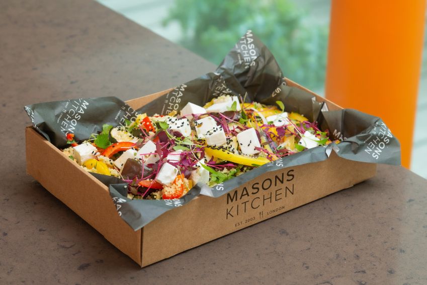Roast Mediterranean vegetables with couscous and feta cheese salad box (serves 6-8)