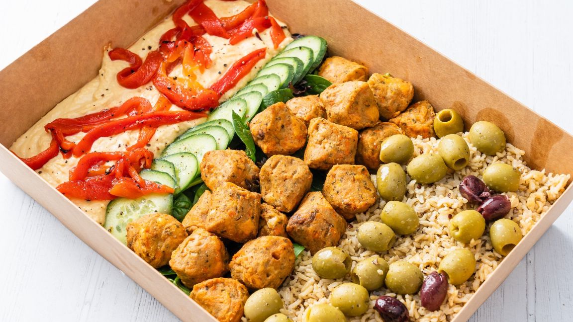 Sweet Potato Falafel & Houmous Salad