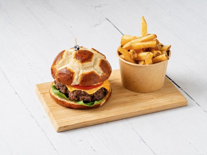 World Cup Handmade Beef Burger With American Cheese