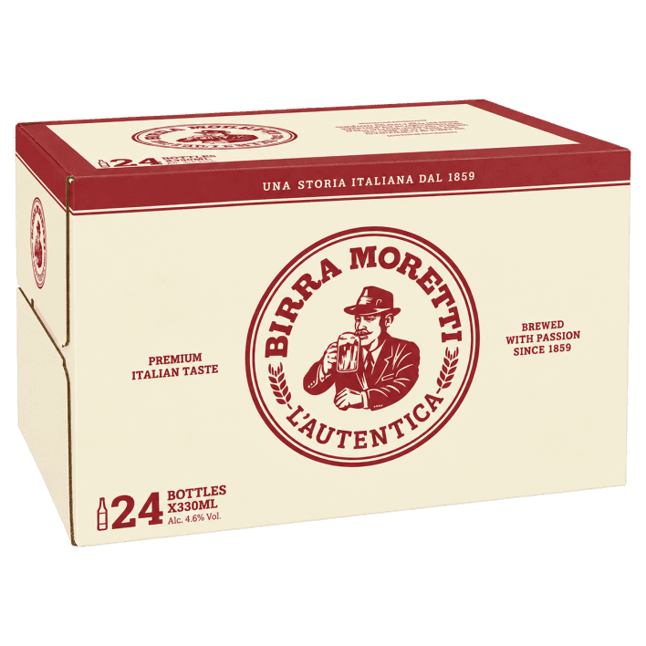 Birra Moretti Premium Lager Beer Bottle (24 x 330ml)