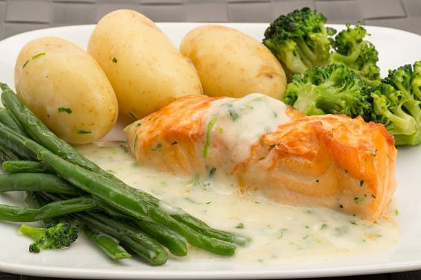 Baked Salmon with Dill Sauce