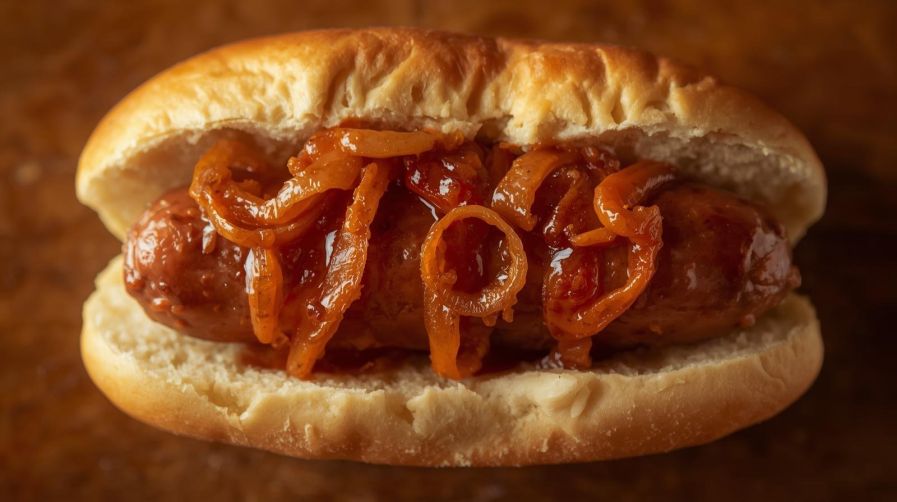 BBQ Bush sausage on bread roll