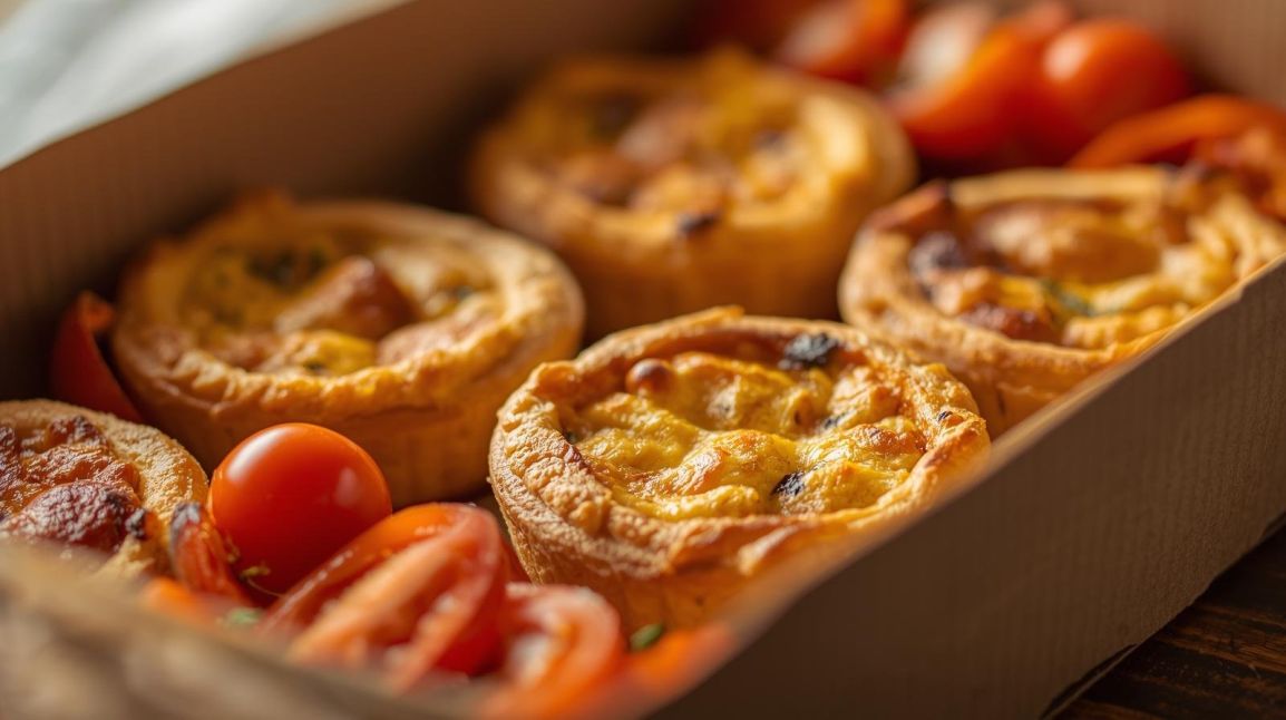 Quiche w/ Roasted Vegetables & Emu eggs