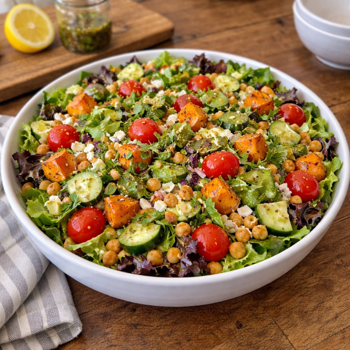 Sweet Potato, Chickpea and Macadamia Cheese Salad (1kg)