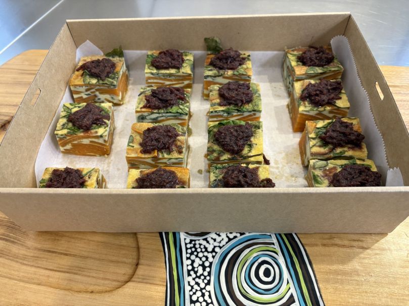 Frittata w/ Beetroot Relish & Anise Myrtle