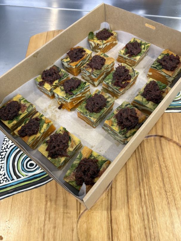 Frittata w/ Beetroot Relish & Anise Myrtle