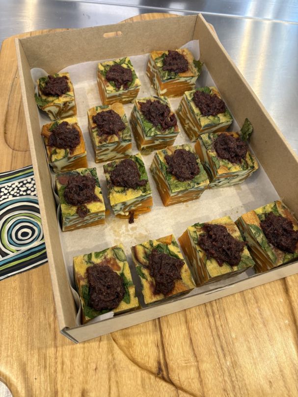Frittata w/ Beetroot Relish & Anise Myrtle