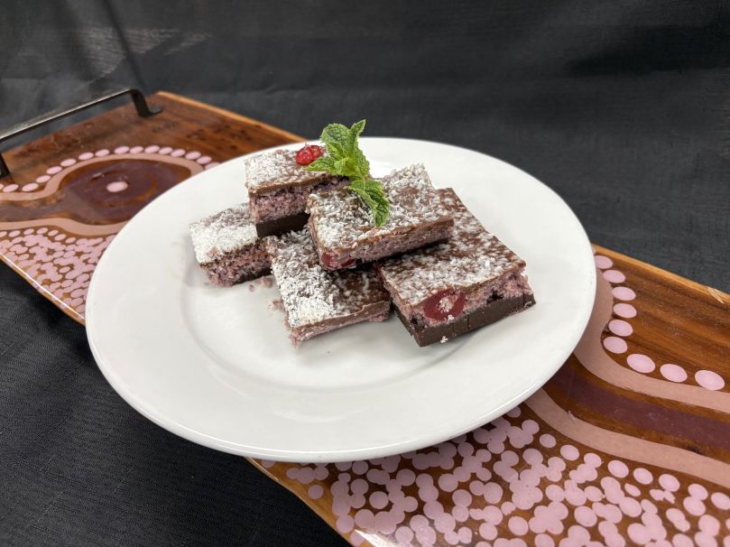 Chocolate, Coconut & Davidson Plum raw slice