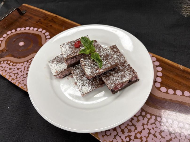 Chocolate, Coconut & Davidson Plum raw slice