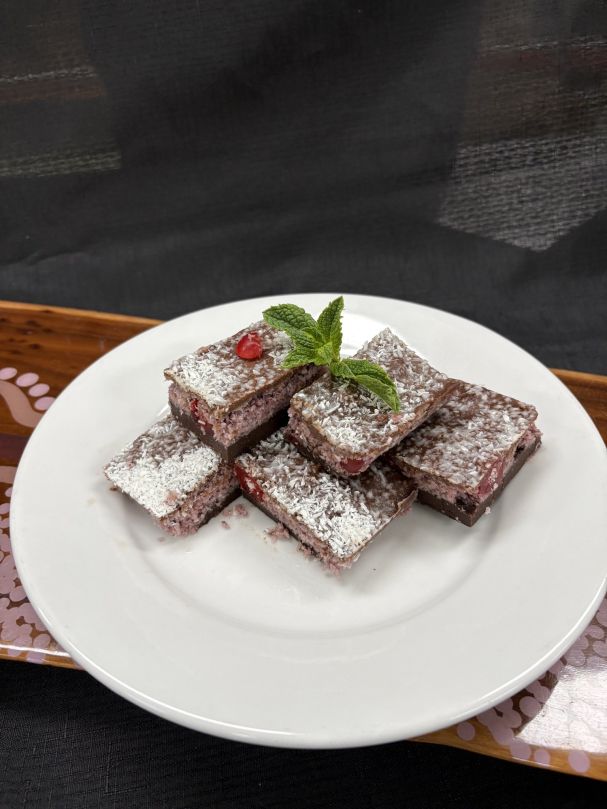 Chocolate, Coconut & Davidson Plum raw slice