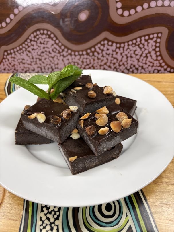 Chocolate Chili Brownie w/ Roasted Macadamias