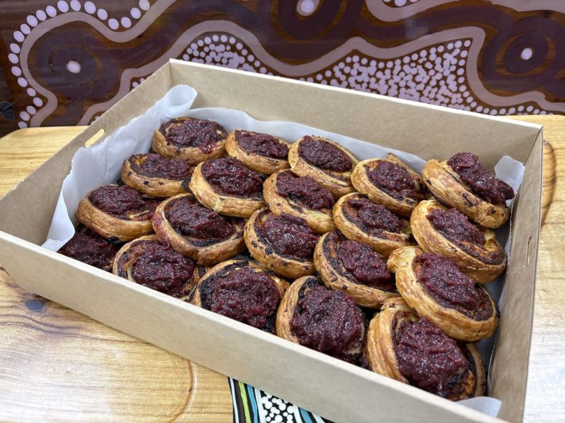Pinwheel w/ Beetroot Relish with Anise Myrtle