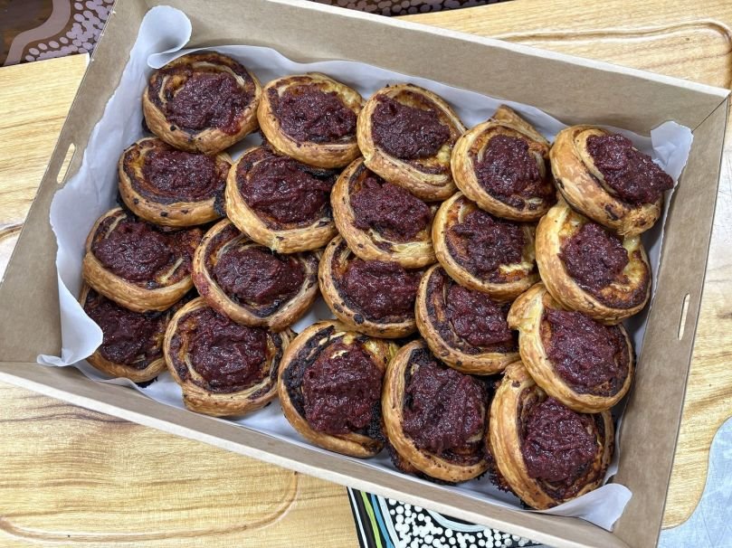 Pinwheel w/ Beetroot Relish with Anise Myrtle