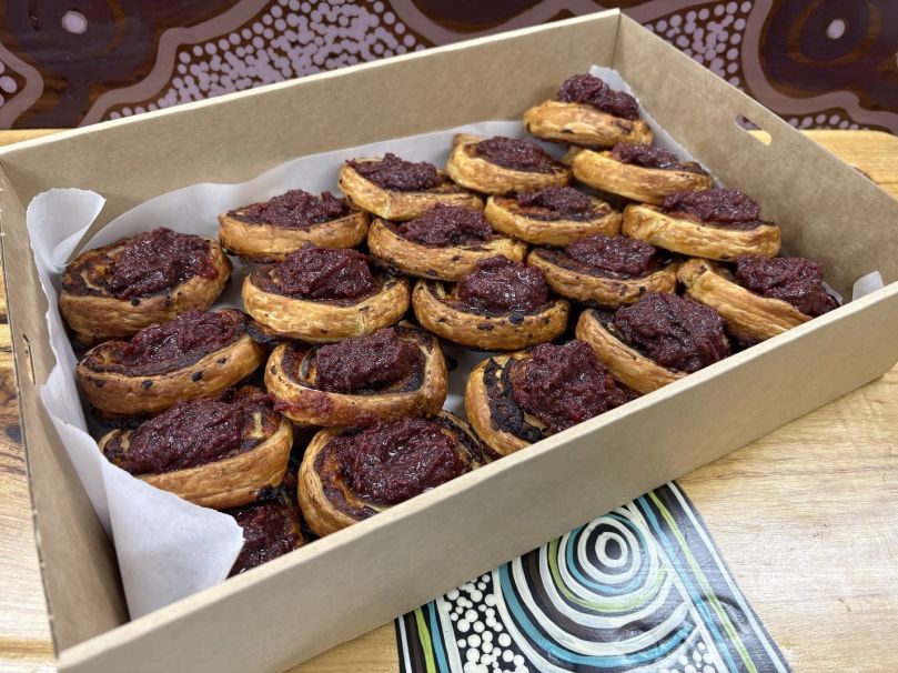 Pinwheel w/ Beetroot Relish with Anise Myrtle