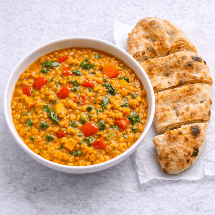 Linsen-Dal mit Pinsa-Brot
