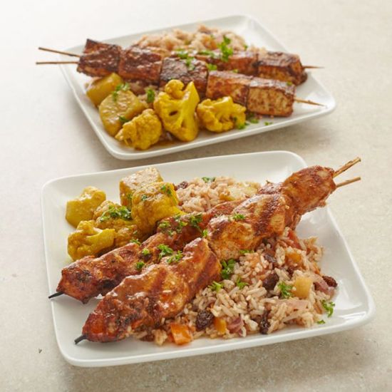 Butter Chicken or Tofu Kabobs