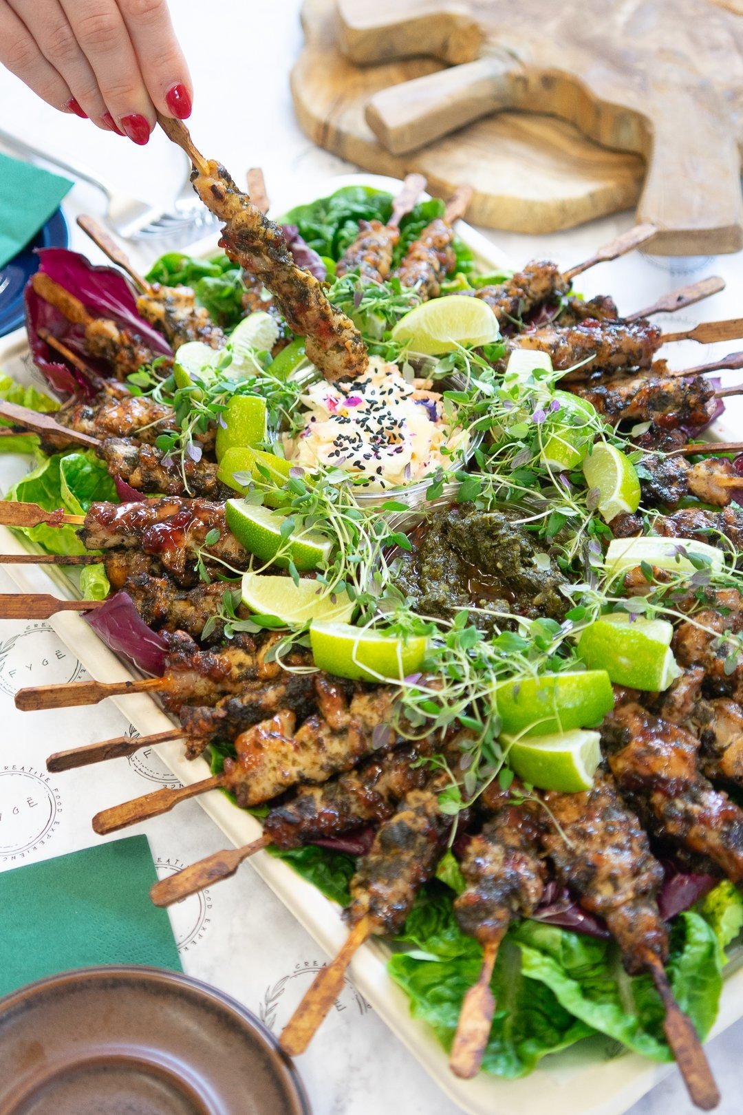 Chimichurri Glazed Chicken Skewer Tray (24pcs)