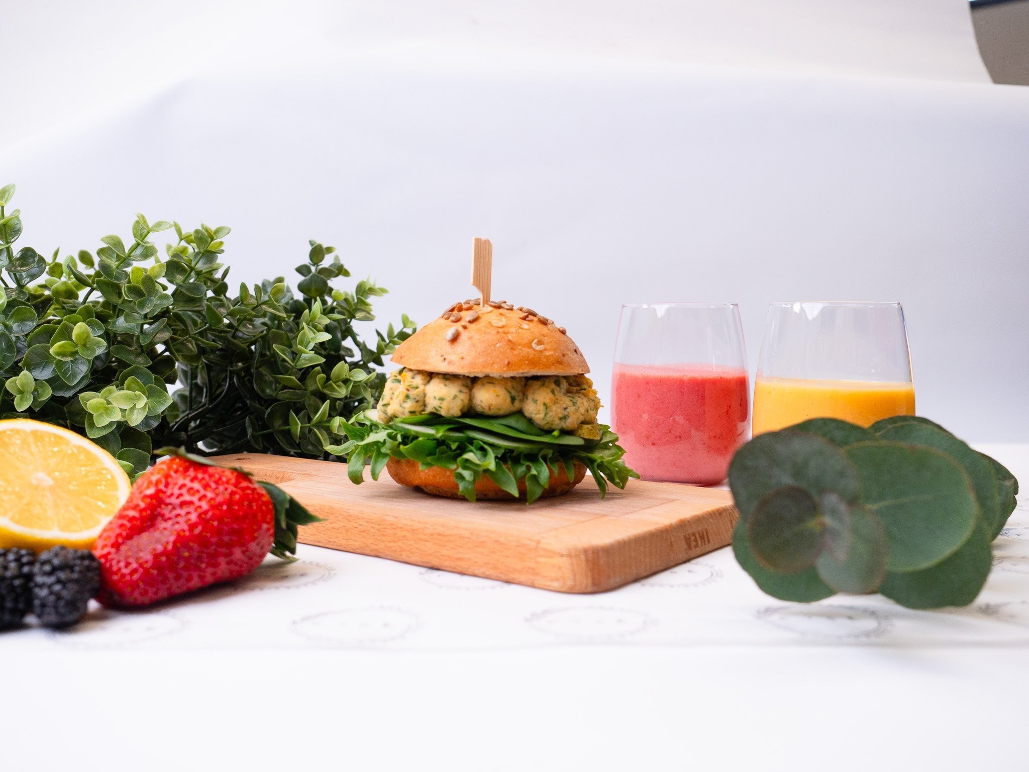 Gluten Free Sunflower Bun with Herb Chickpea "Tuna”