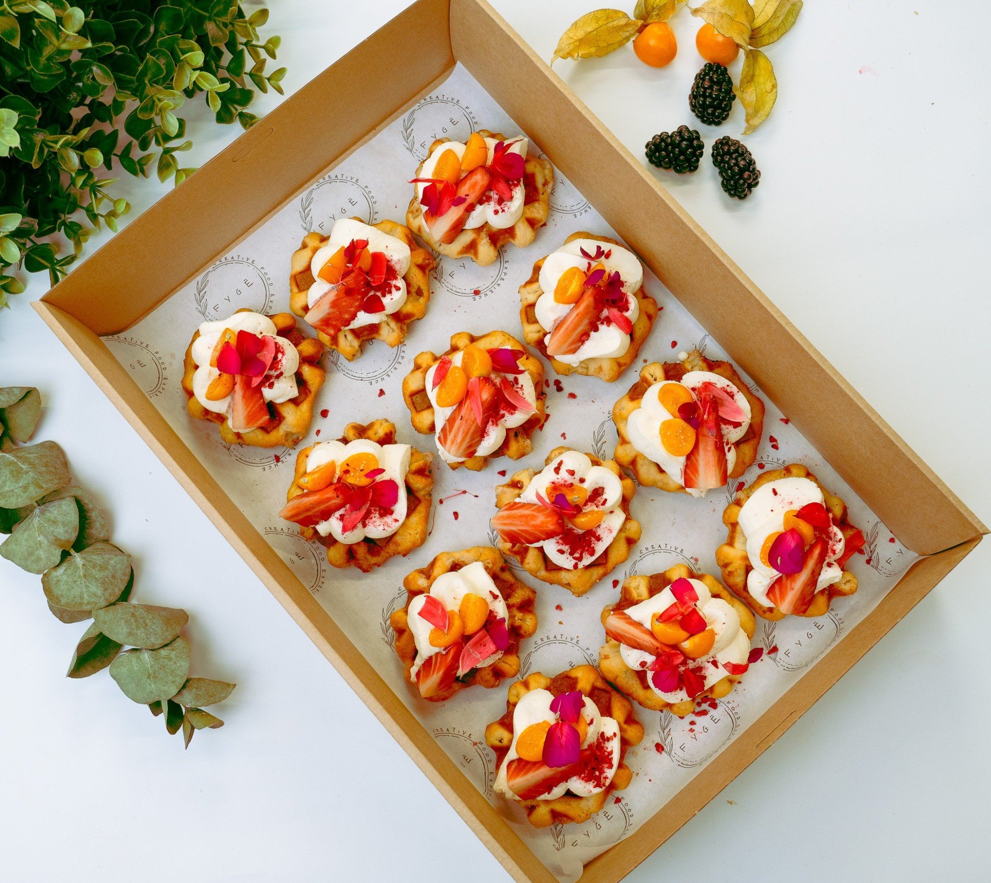 Mini Belgian Waffle with Mascarpone Chantilly