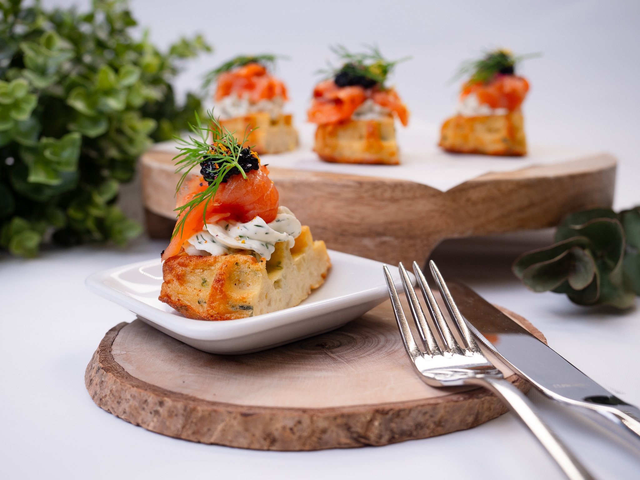 Gluten Free Skagen Salad on Finnish Archipelago Bread, Kelp Caviar and  Fresh Dill