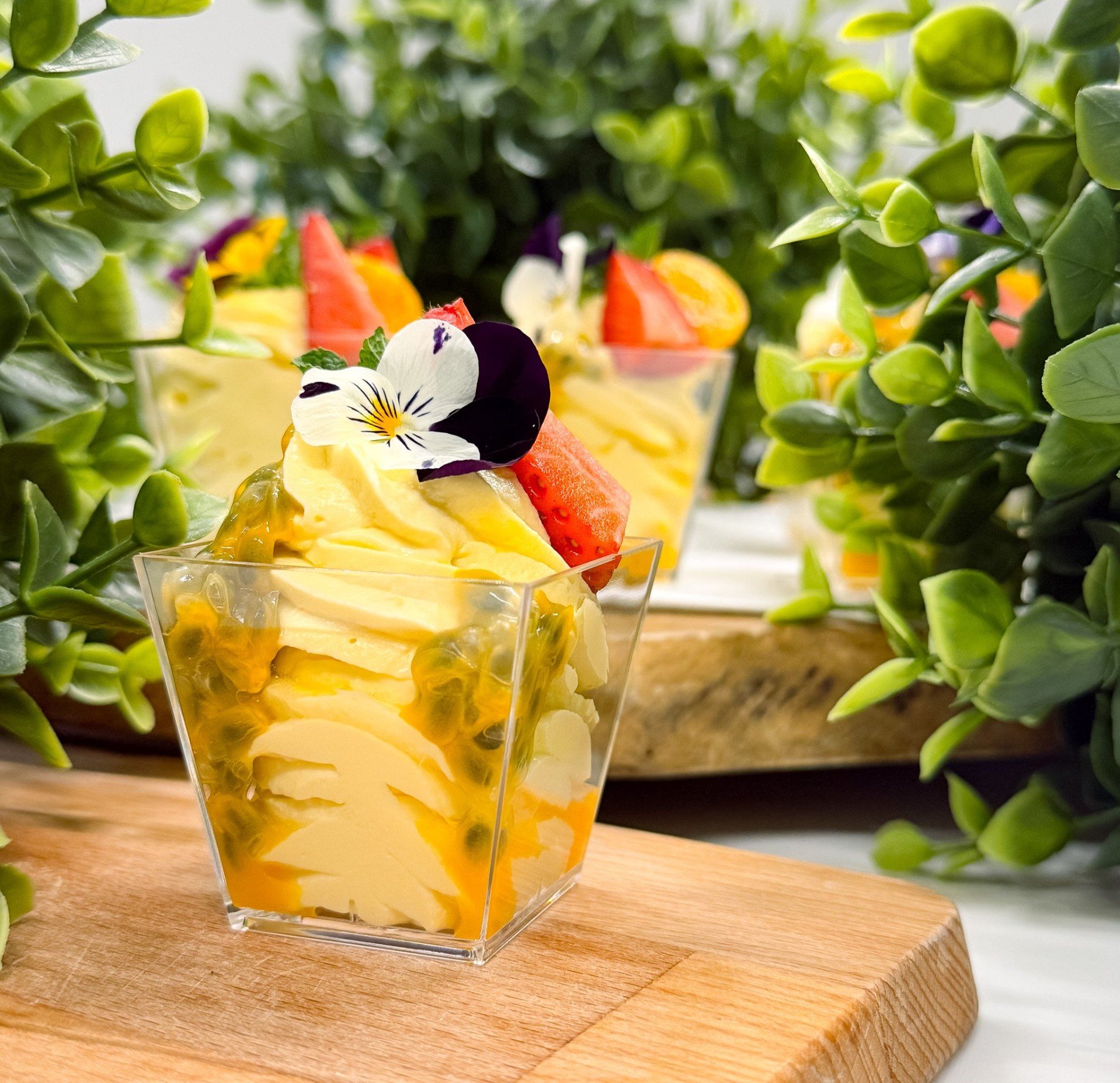 Mango and Passion Fruit Mousse Cup