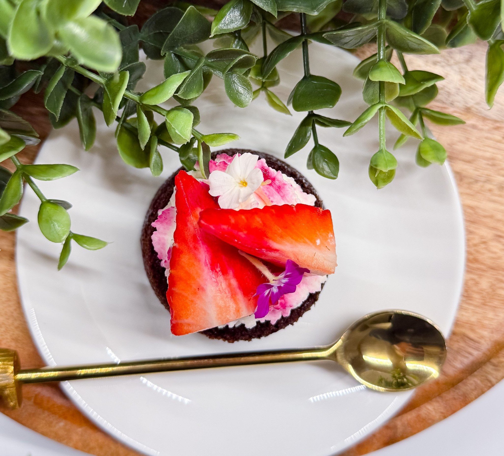 Chocolate Mini Cake with Vanilla Cream & Berries