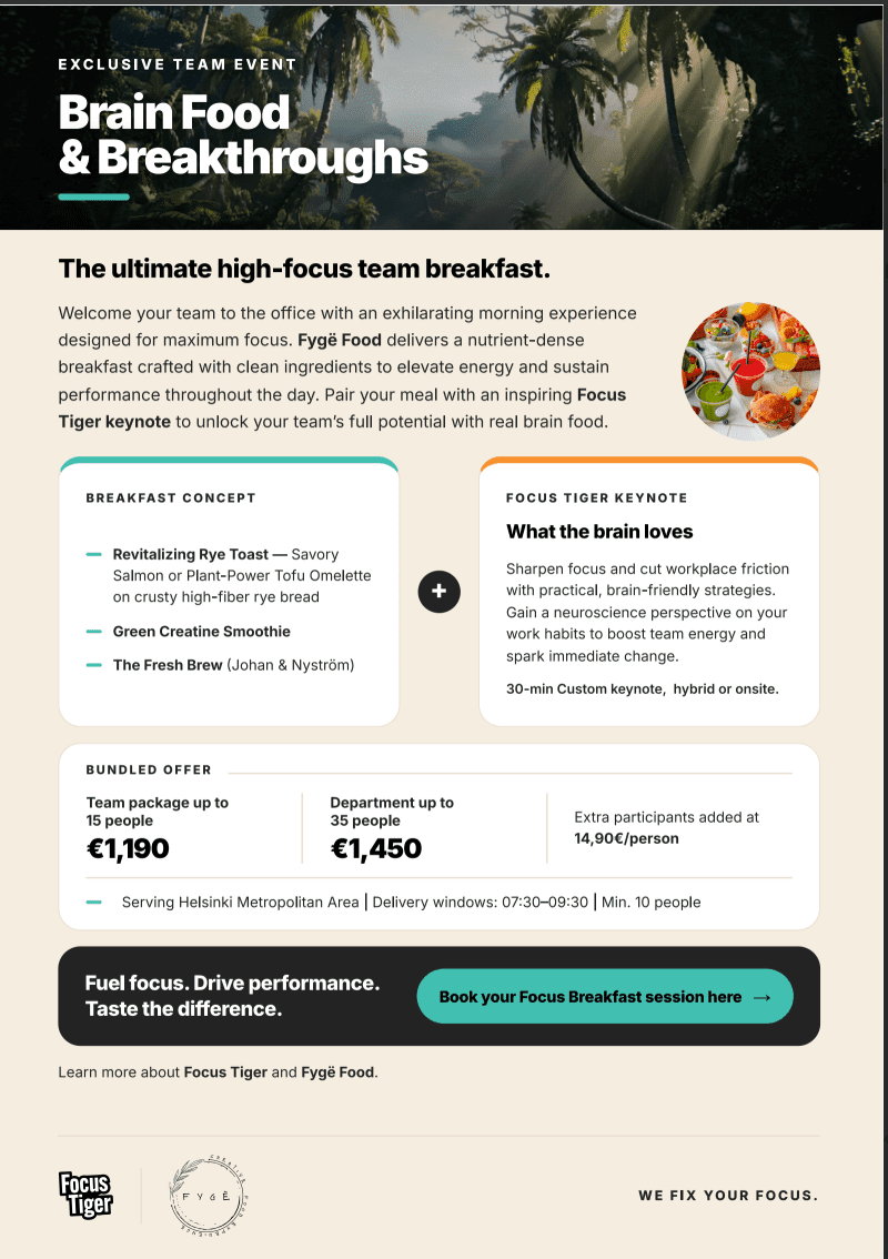Focus Tiger Fuel Breakfast Event