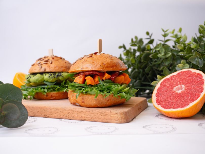 Gluten Free Sunflower Bun with Avocado Mousse