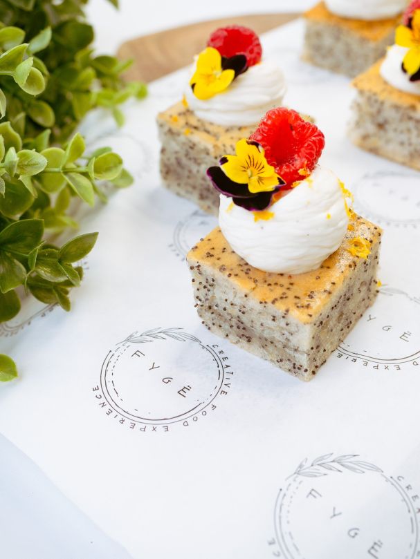 Blue Poppy Seed and Citrus Cake Bite