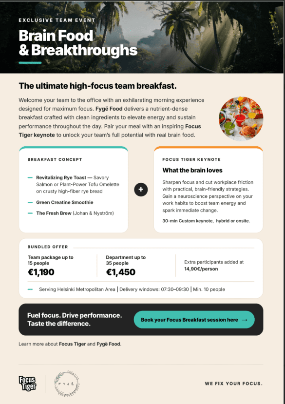 Focus Tiger Fuel Breakfast Event