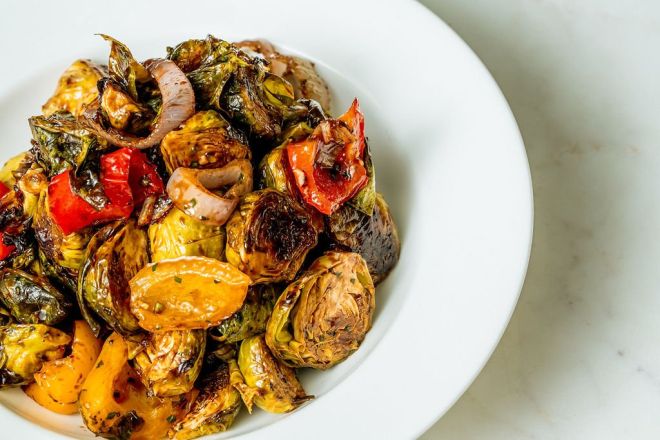 Balsamic Brussels Sprouts, serves 10-12