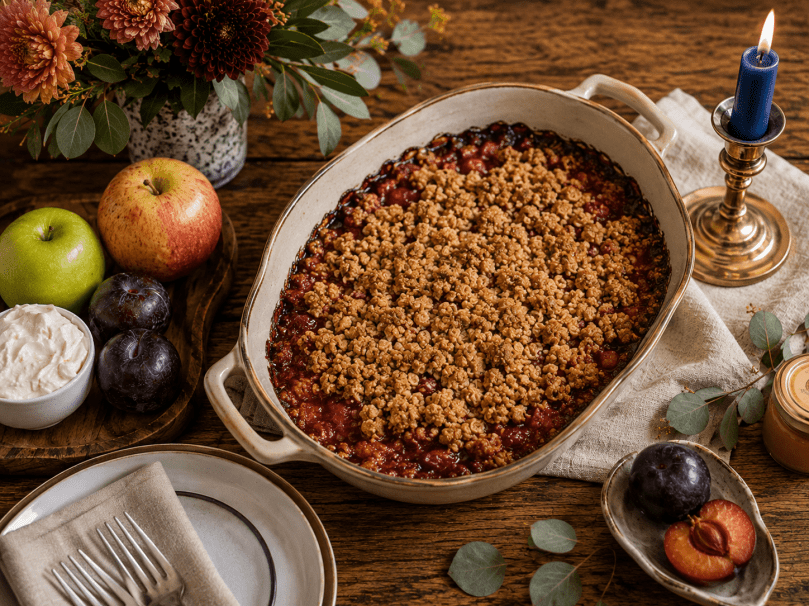 Rosh Hashanah - Desserts, Apple And Plum Crisp