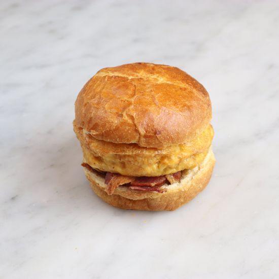 Butter, Bacon and Fried Egg Brioche Bun