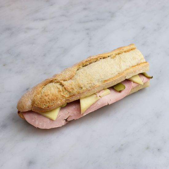 Jambon, Gruyere and Cornichons Sandwich