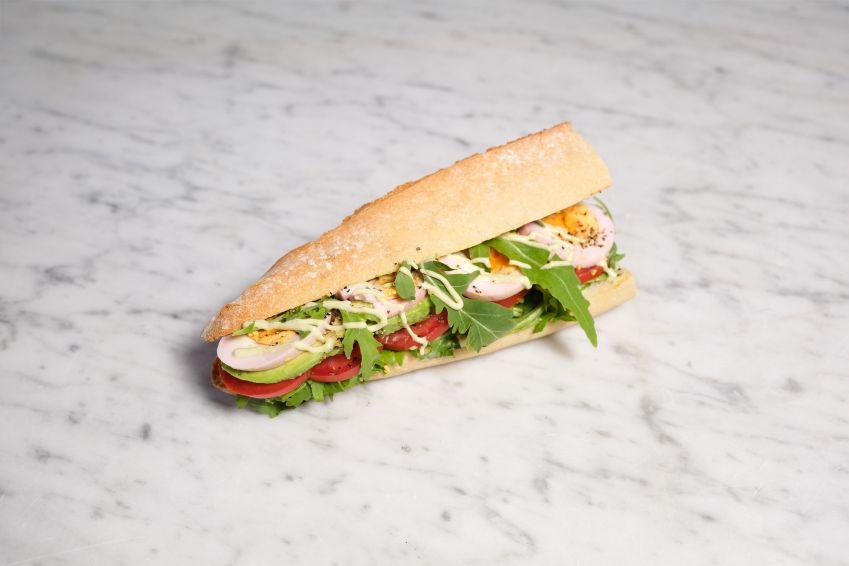 Beetroot Cured Egg and Avocado Sandwich