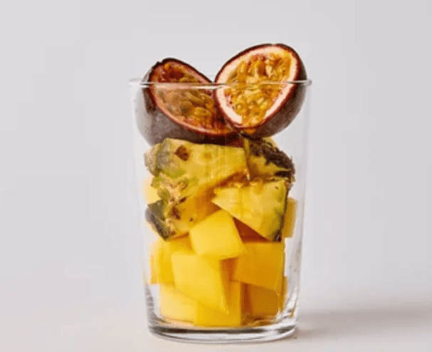 Pineapple, mango and passion fruit smoothie