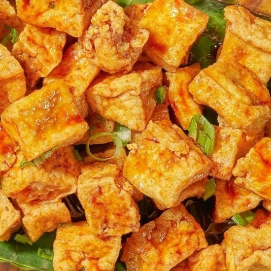 Don Poke - Crispy Garlic Tofu Platter