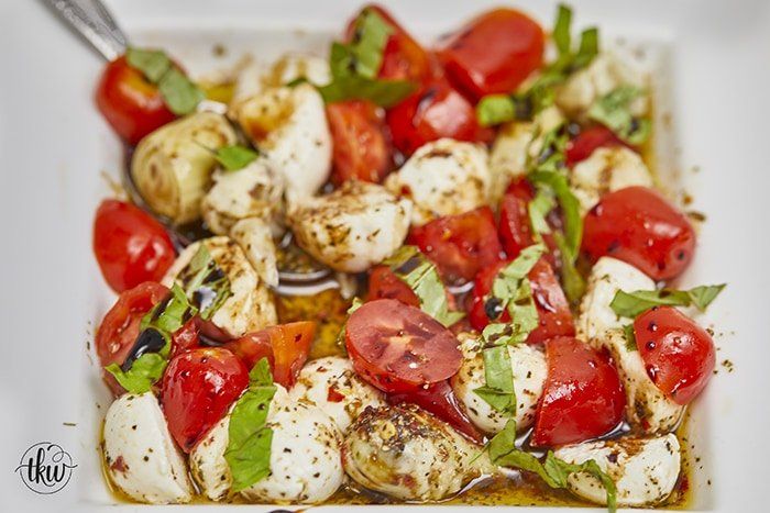Fresh Mozzarella, Grape Tomato and Artichoke Heart Skewers (Dozen)