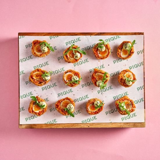 Nduja scotch Quails egg with herby aioli