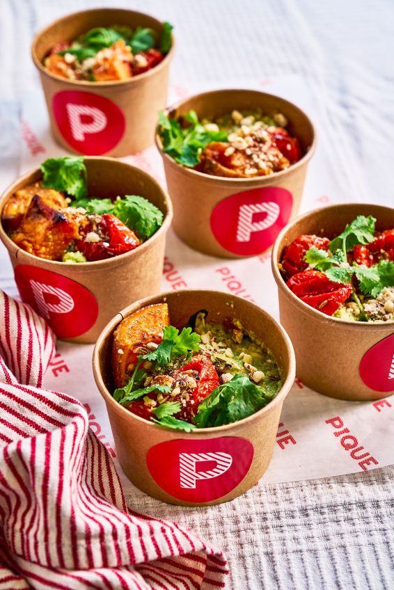 Avocado, slow roast tomato, cajun sweet potato & spinach pot