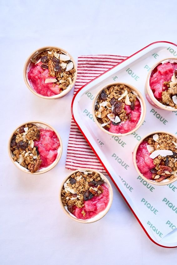 Coconut Yoghurt with seasonal compote & gingerbread granola
